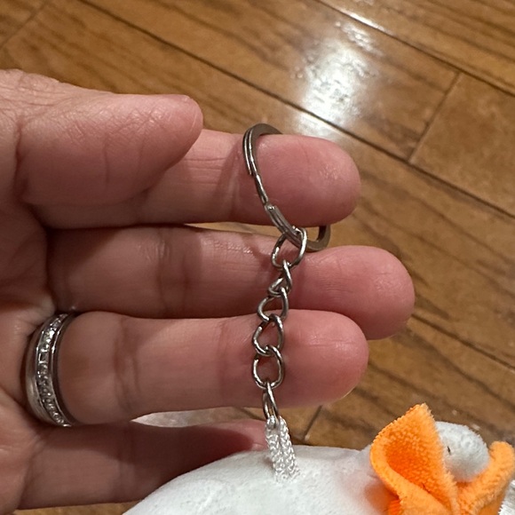Hello Kitty Cute Orange and white Plush Keychain bag charm - Picture 4 of 4